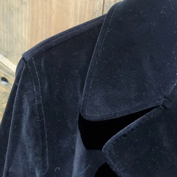 BLACK EMANUEL UNGARO DOUBLE BREASTED BLAZER VELVET VELOUR SIZE 10 44 - Picture 4 of 9